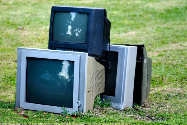 Old tv piled up
